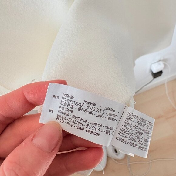 Zara Short Dress with Bows NWT Oyster White Size Large - Picture 11 of 11